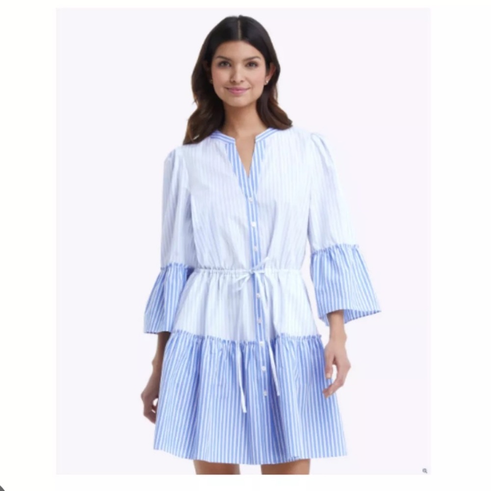 Draper James Avery Shirtdress in Mixed Stripe, XS (NWT)